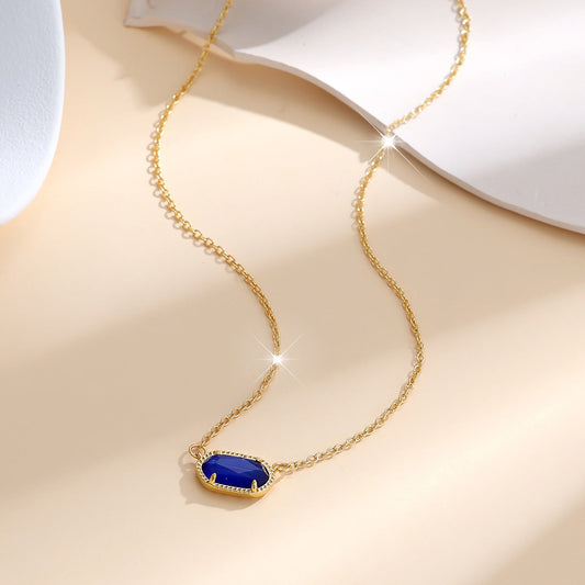 Klassieke Ovale Saffier Ketting