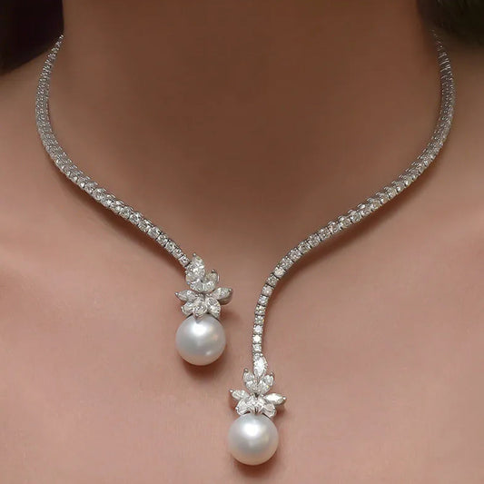 Elegante Glanzende Ketting met Parelmoer van Sterling Zilver