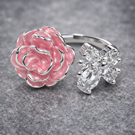 Bloem Zilveren Vintage Ring