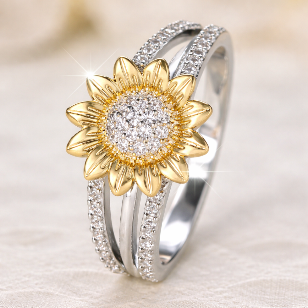 Exotische Sunbloom Gouden & Zilveren Ring