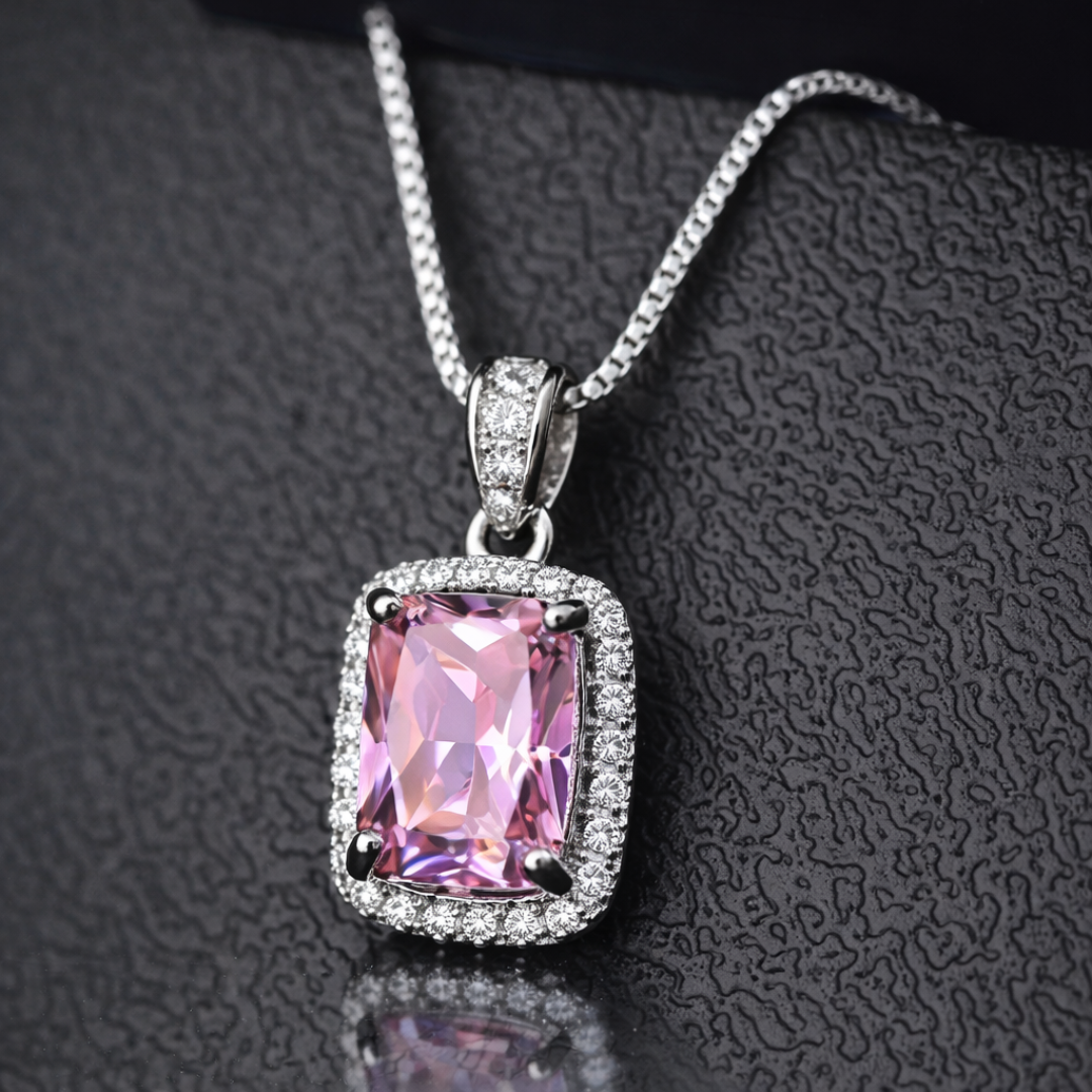 Vintage Roze & Zirkonia Ketting