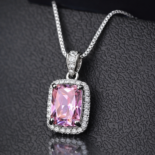 Vintage Roze & Zirkonia Ketting