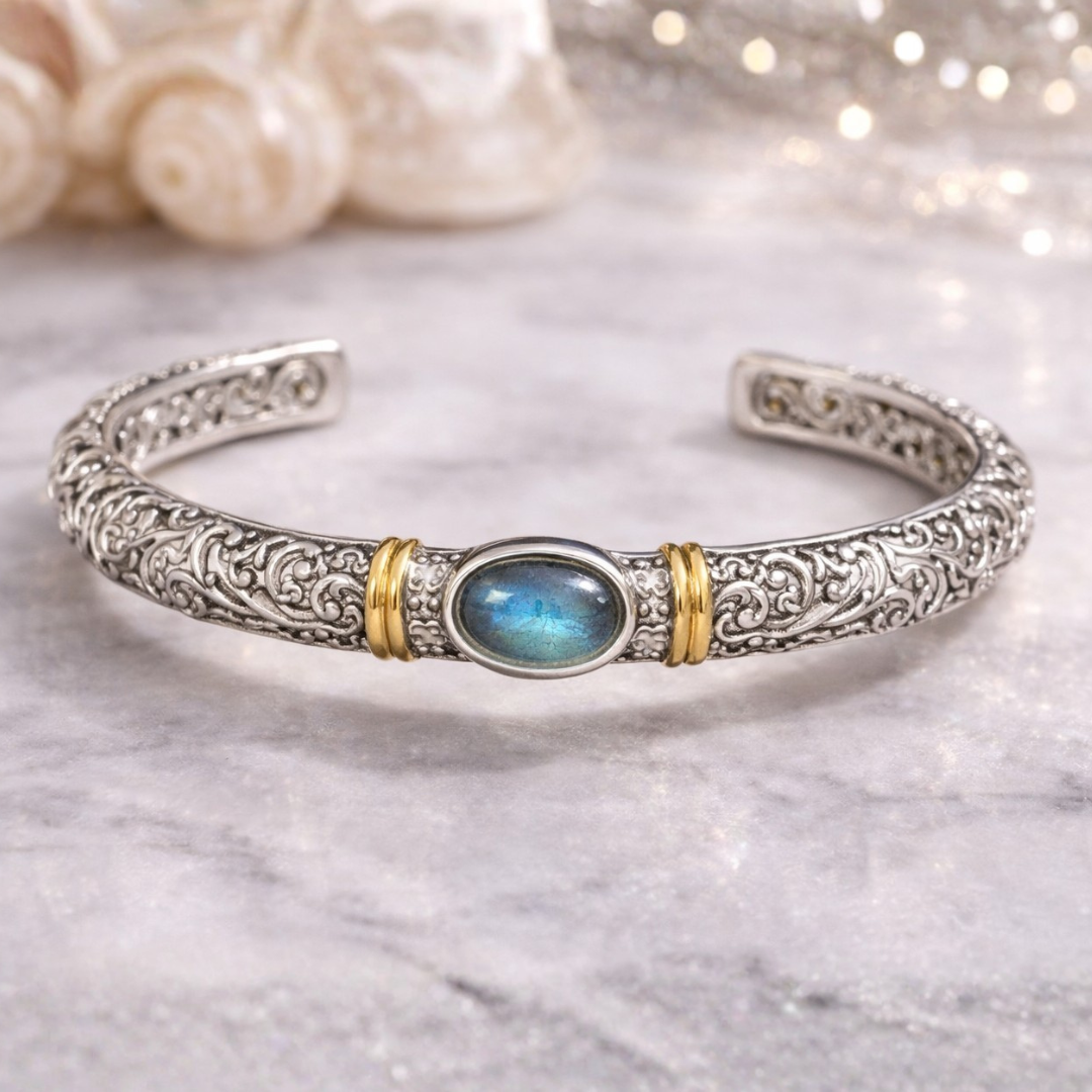 Vintage Zirconia Open Zilveren Armband