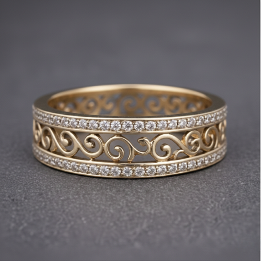 Pavé Edge Gouden Luxe Ring