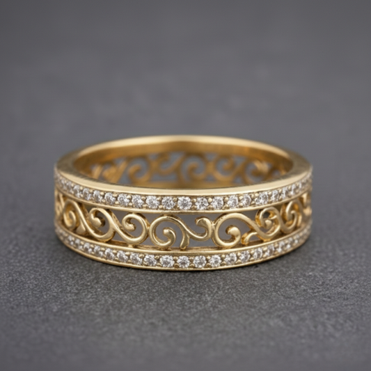 Gegraveerde Erfgoed Gouden Ring