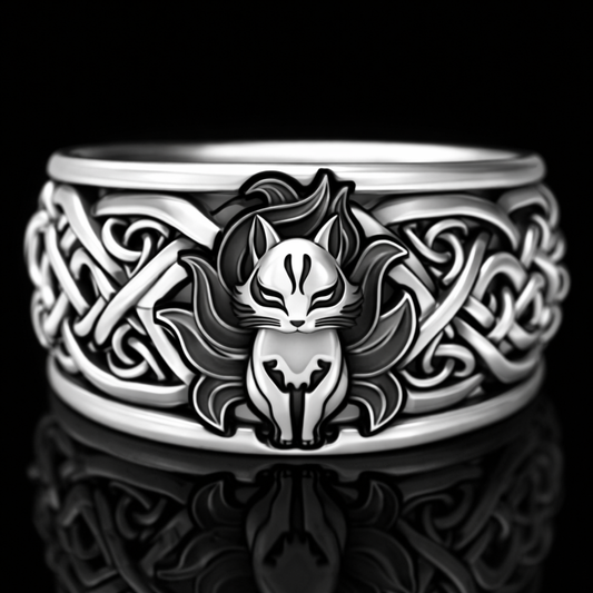 Vintage Boho Kat Gedetailleerde Zilveren Ring
