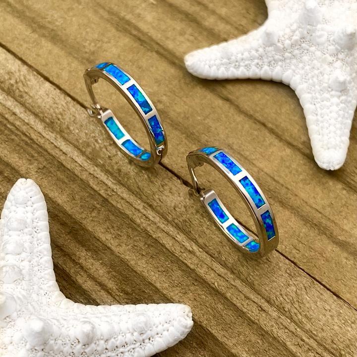 Luxe Zilveren en Opalen Oorbellen Geïnspireerd door de Oceaan