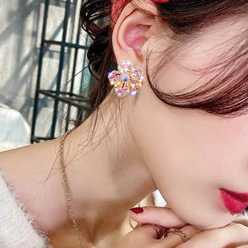 Multikleurige Zirkonia Oorbellen in Sterling Zilver