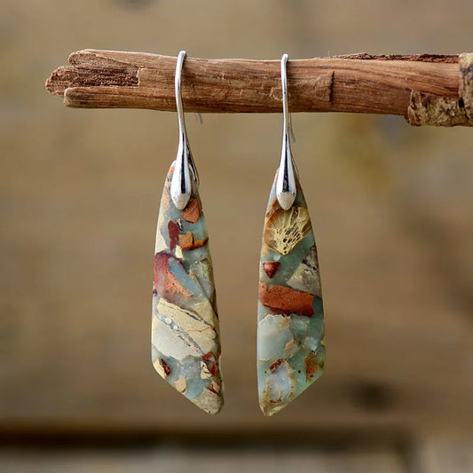Vintage Natuursteen Oorbellen
