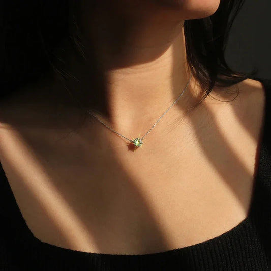 Elegante solitair ketting met kristal
