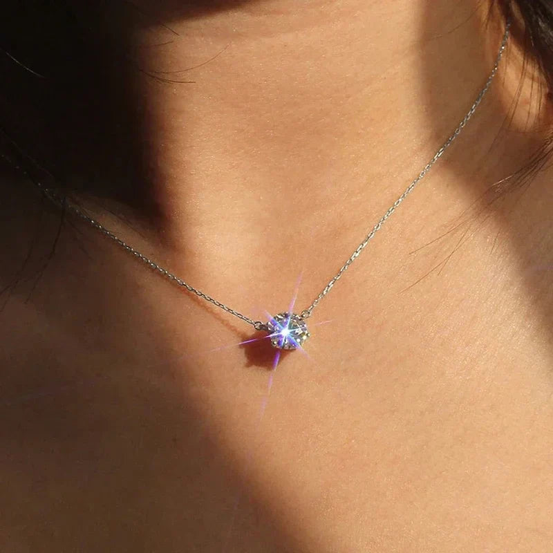 Elegante solitair ketting met kristal