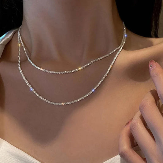 Dubbel-laags ketting met kristallen