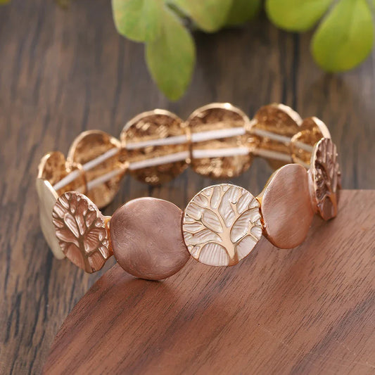 Vintage Roze Gouden Natuur Armband