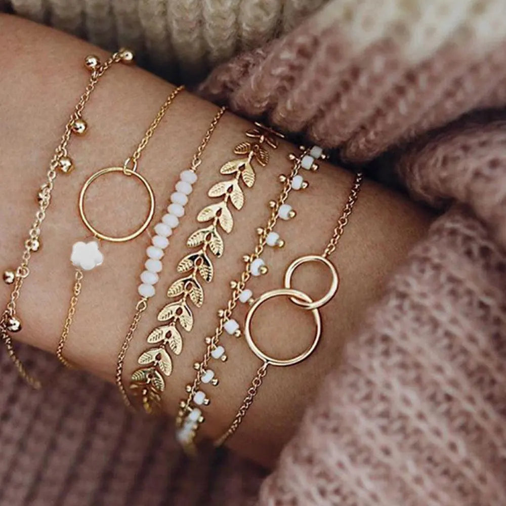 Pakket van Boho Armbanden in Goud