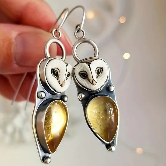 Boho Uil Dangle Oorbellen