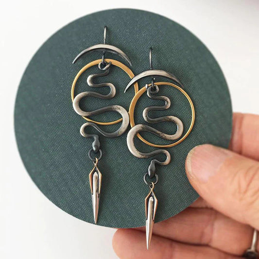 Onregelmatige Geometrische Spiraal Oorbellen Serpentine