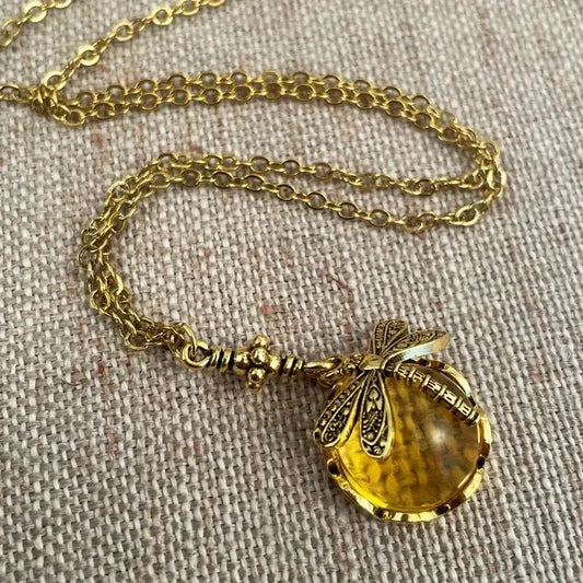 Vintage Gouden Libelle Hanger Ketting