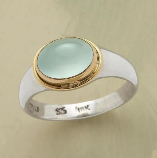 Zilveren Groene Diamanten Ring