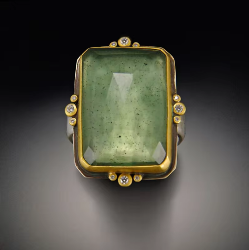 Franse Retro Vierkante Kristallen Ring