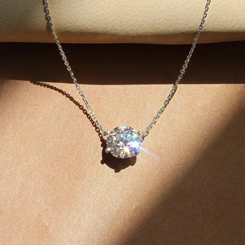 Elegante solitair ketting met kristal
