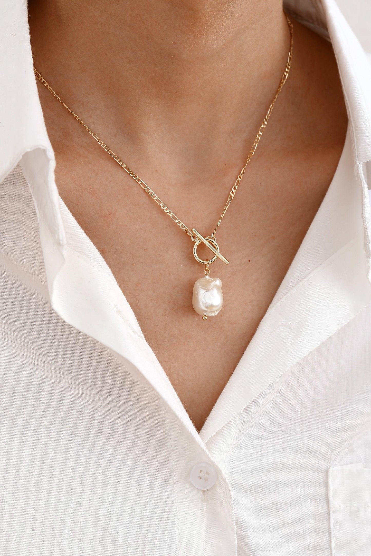 Elegante ketting met gouden parel