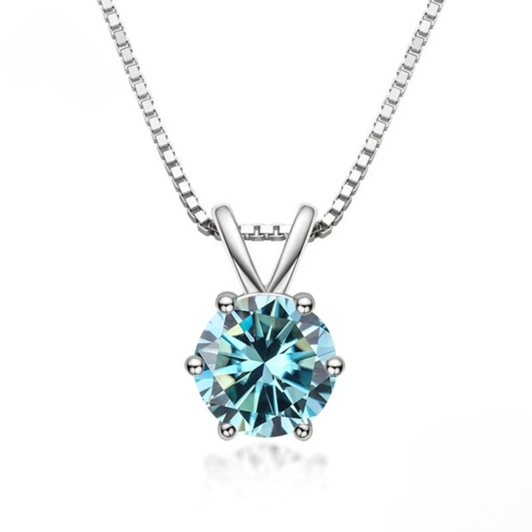 Elegante solitair ketting met moissaniet