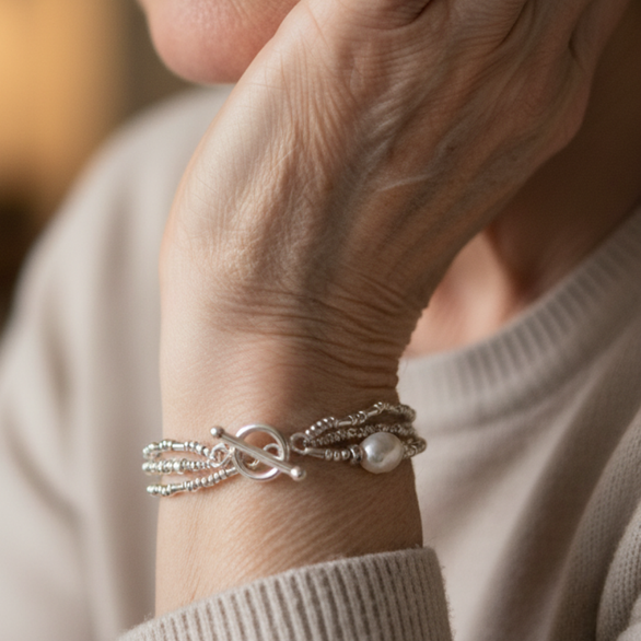 Vintage Parels Armbandenset