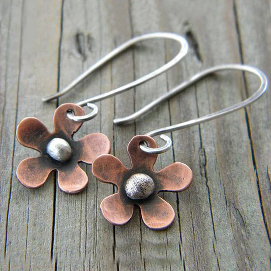 Vintage Bloem Oorbellen in Zilver