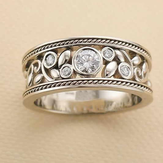Vintage Zilveren & Zirkonia Ring