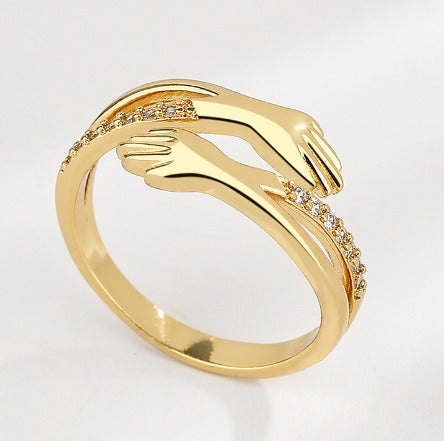 Verstelbare Huggie Ring met Zirkonia in Goud en Zilver