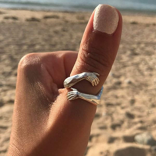Zilveren Verstelbare Huggie Ring