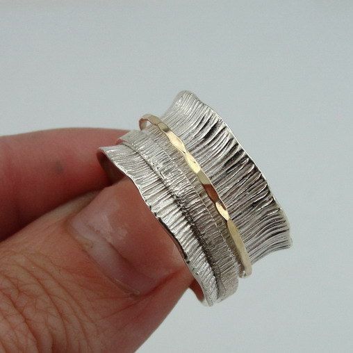 Vintage Zilveren Gouden Fijne Ring