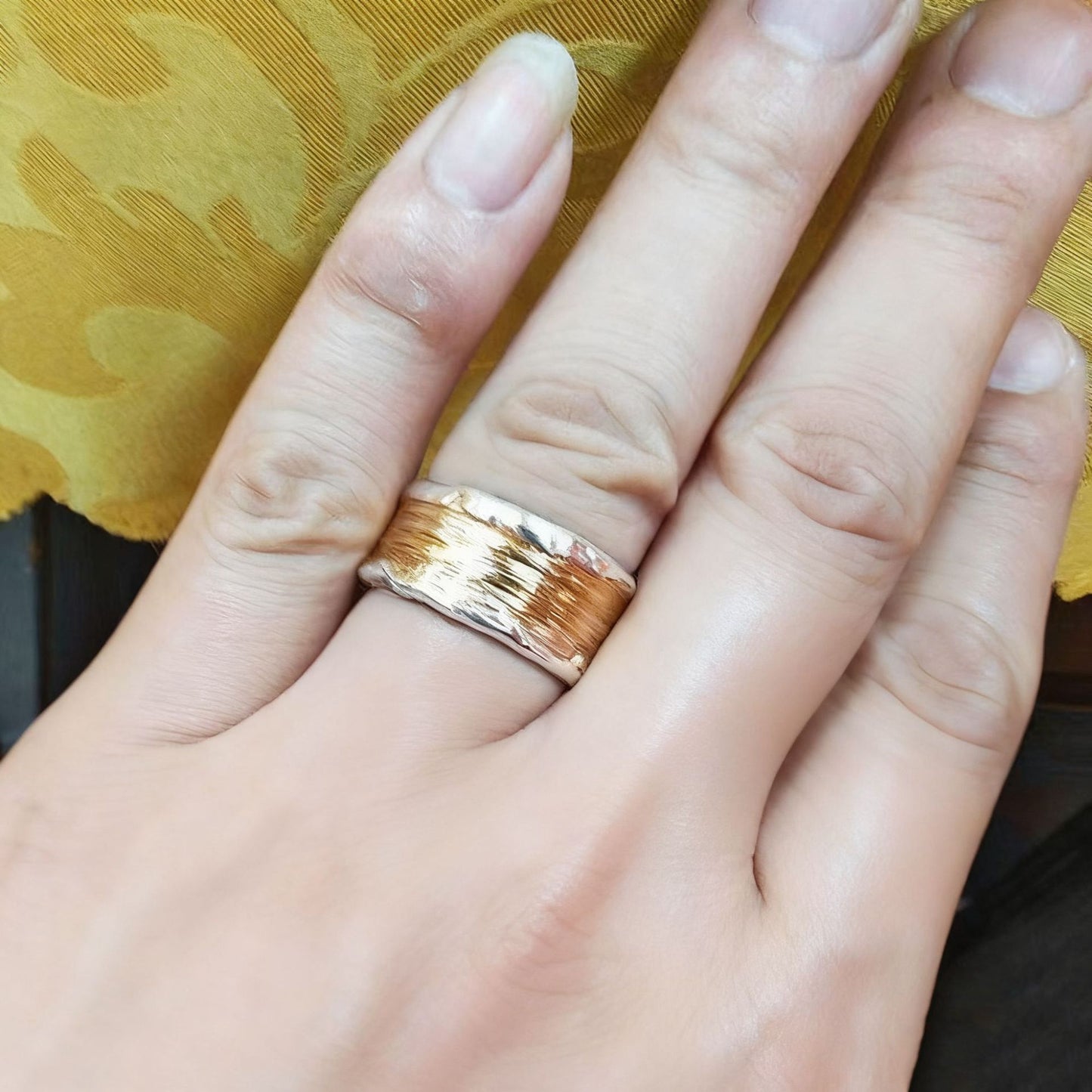 Soren | Geslagen Stijl Zilveren & Gouden Ring