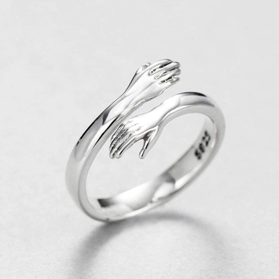 Zilveren Verstelbare Huggie Ring