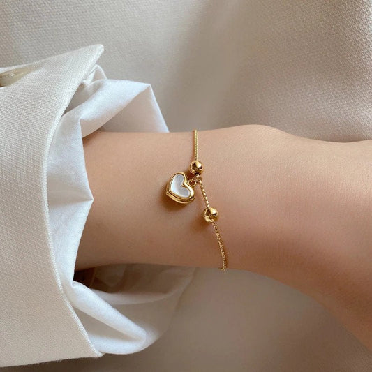 Liefdesarmband met Witte Opal in Goud