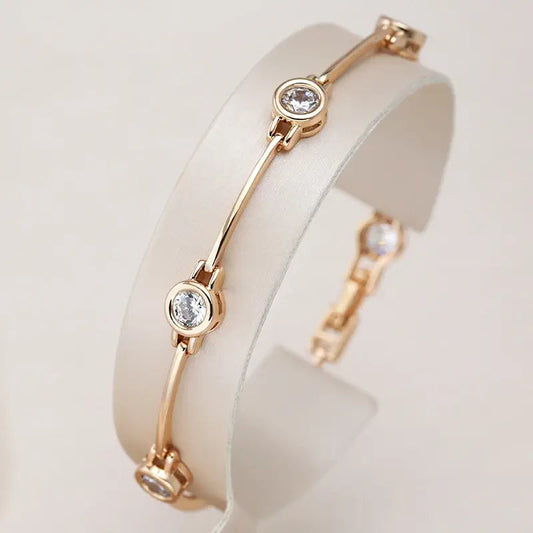 Elegante armband met zirconia's in goud