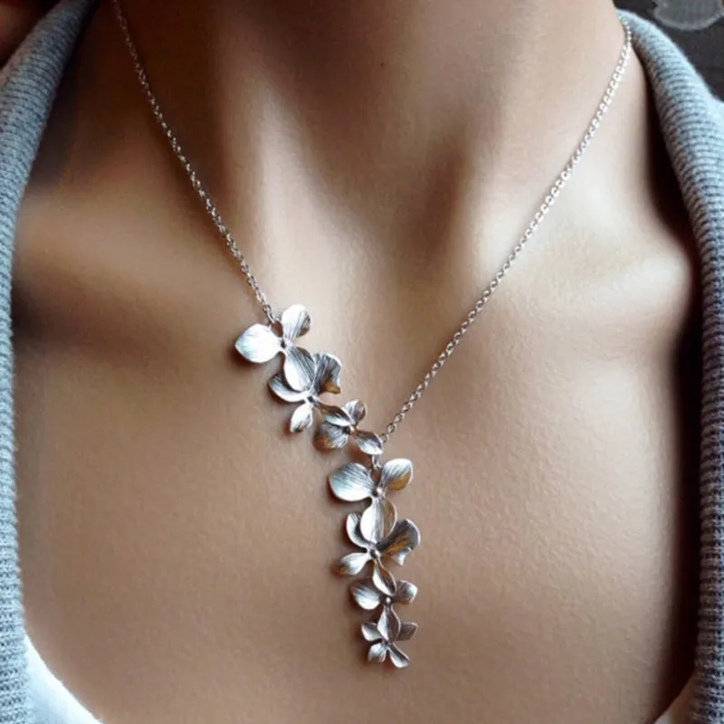 Vintage Zilveren Bloem Ketting