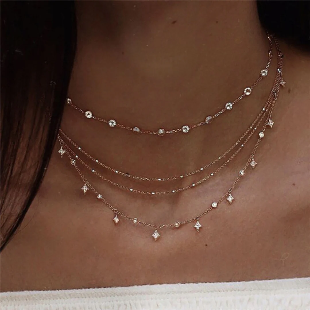 Gouden Kristallen Ketting