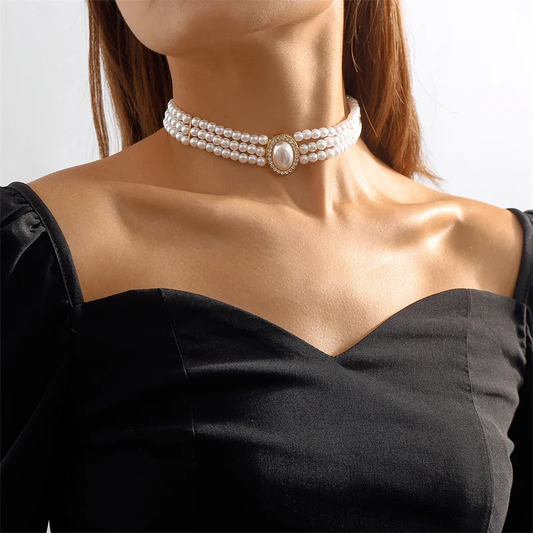 Elegante Drie Parel Ketting
