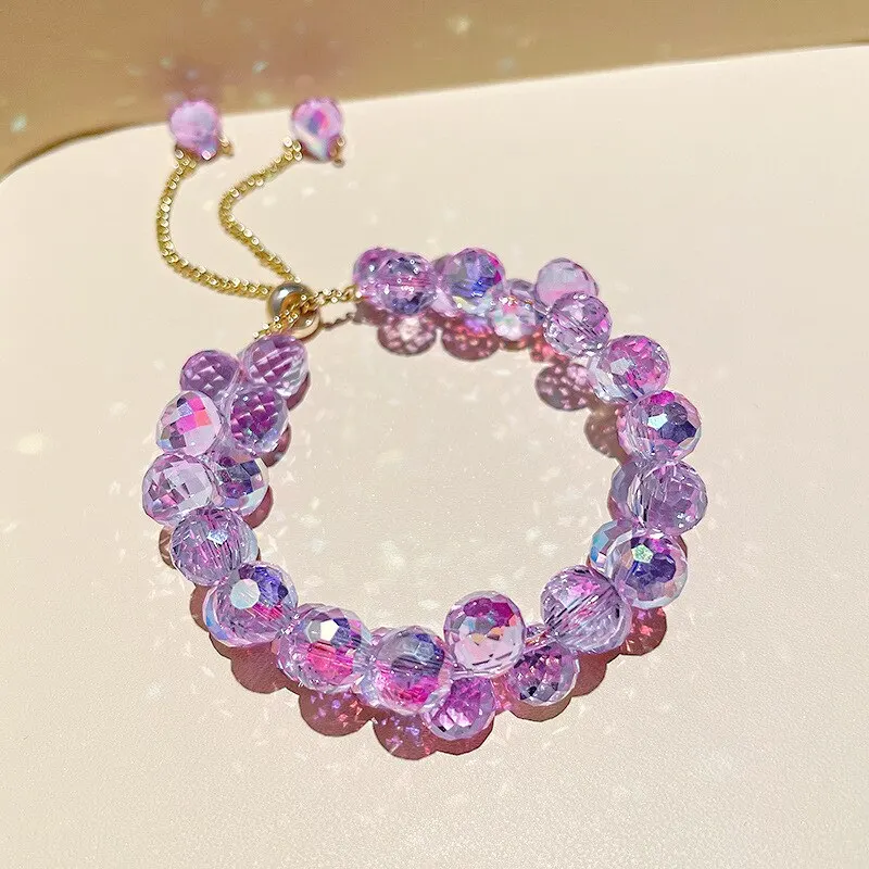 Elegante Paarse Kristallen Armband