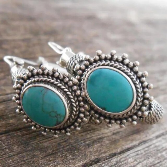Vintage Turquoise Oorbellen