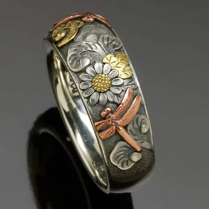 Vintage Natura Zilveren Ring