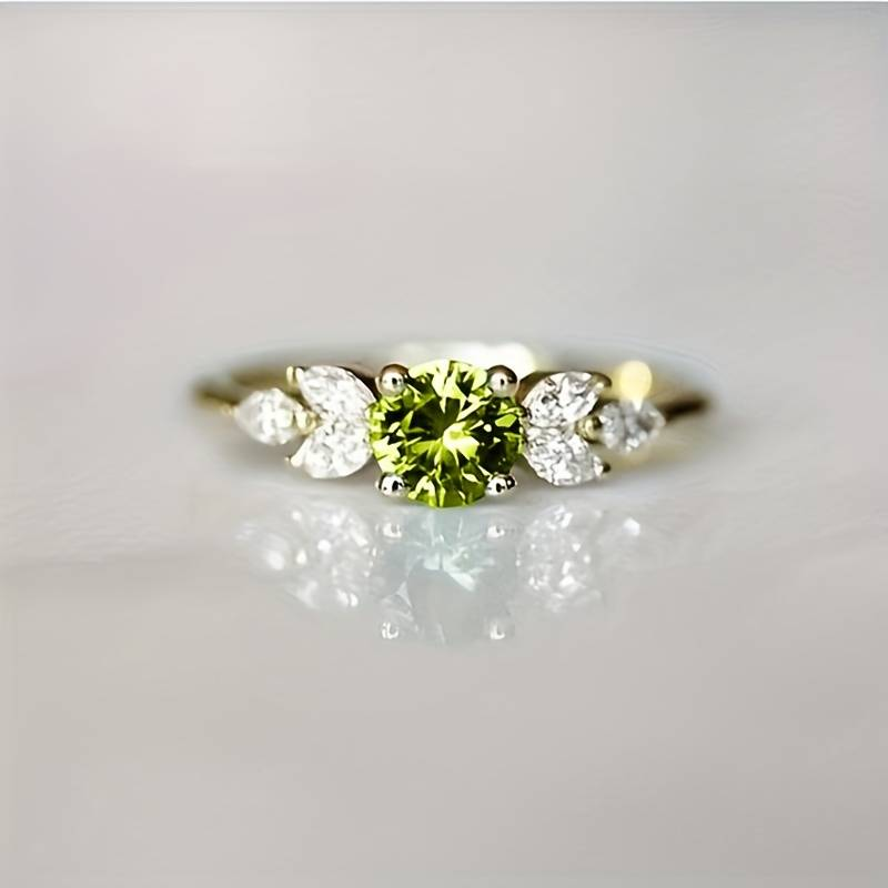 Vintage Zirconia Olijf Ring
