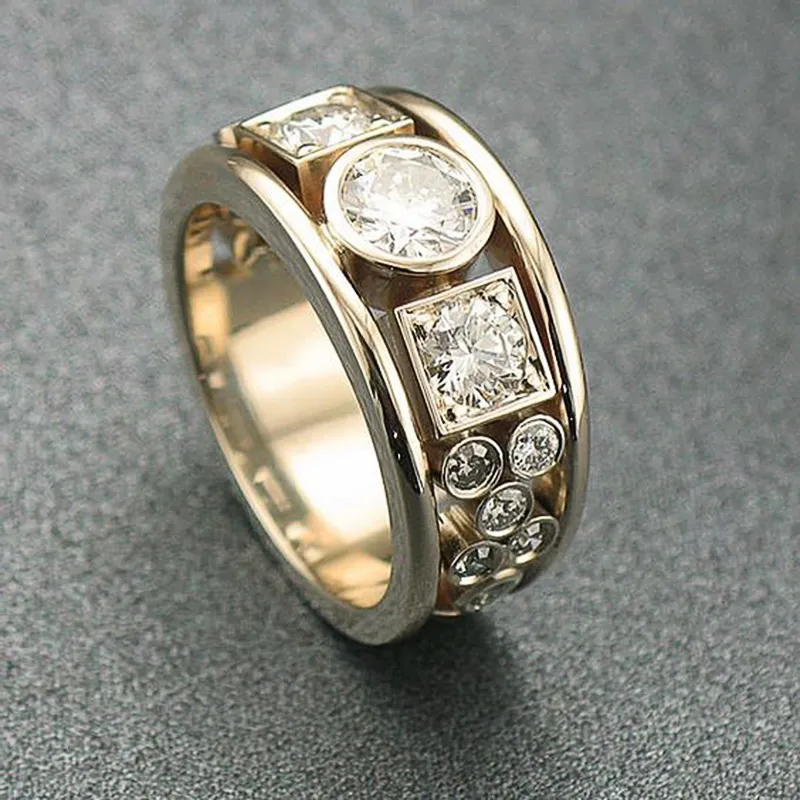 Vintage Gouden Zirkonia Ring