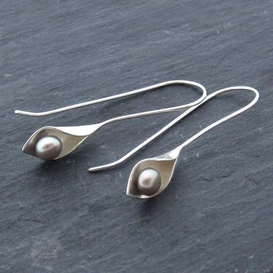 Vintage Blad & Parel Oorbellen