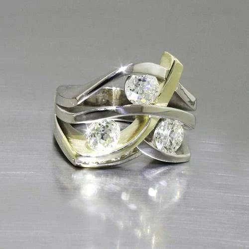 Vintage Zirconia Gouden & Zilveren Ring