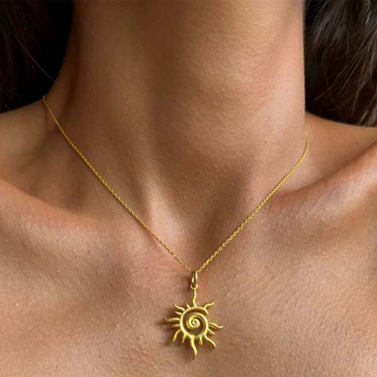 Vintage Gouden Zon Ketting