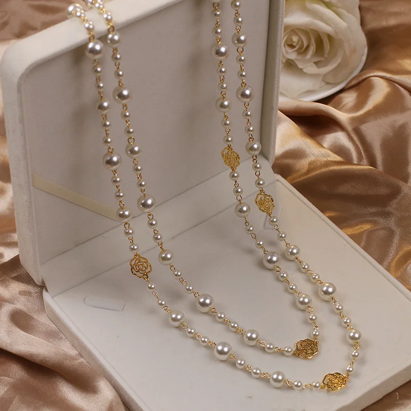 Elegante Gouden & Parel Halsketting