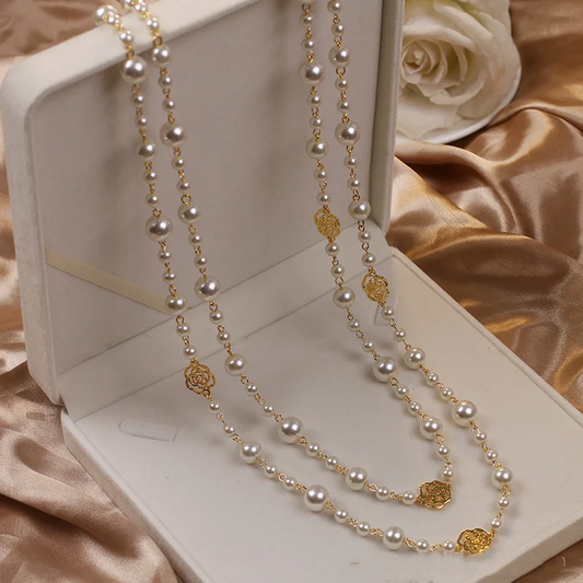Elegante Gouden & Parel Ketting