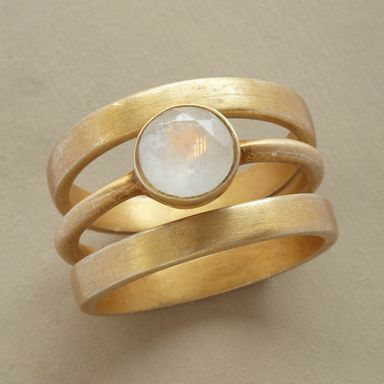 Vintage Gouden & Inleg Maansteen Ring